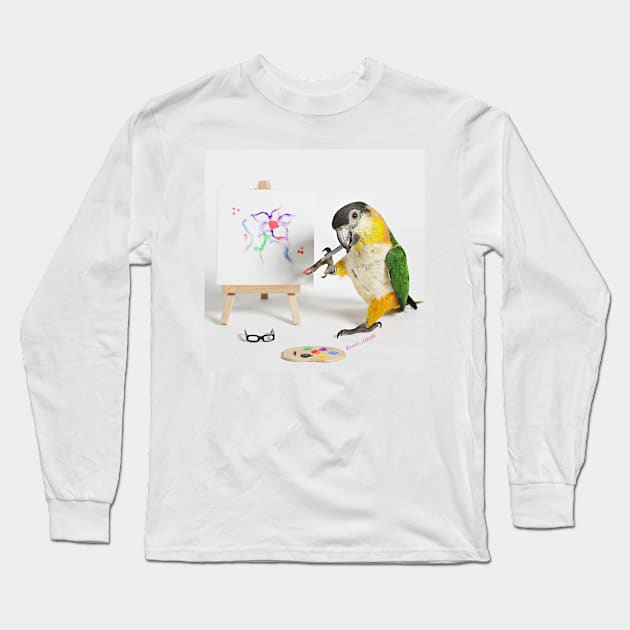 Painter Birb Long Sleeve T-Shirt by Coco_Caique